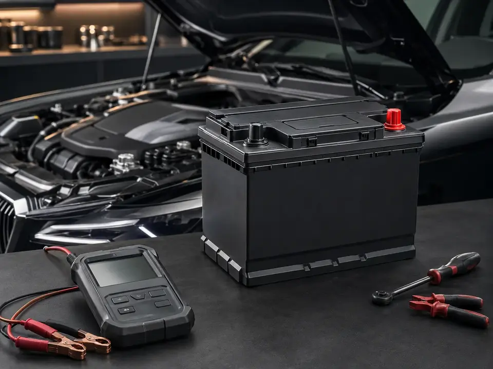 New automotive batteries prepared for installation